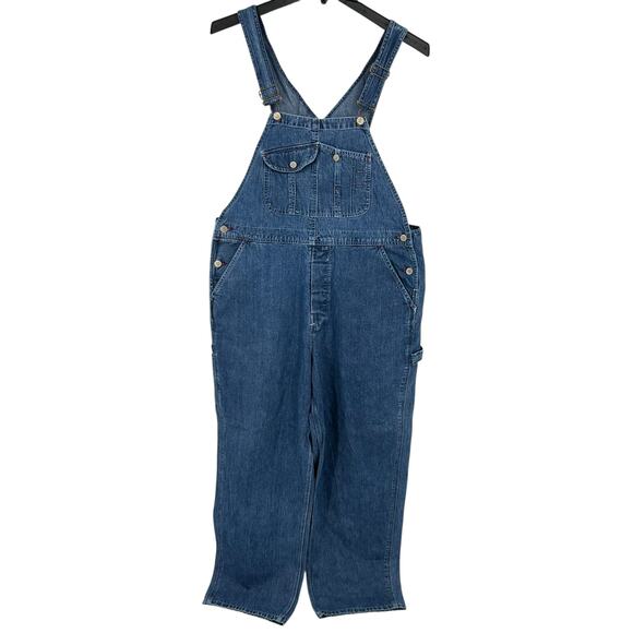 Vintage 90s Women's Limited Jeans Carpenter Blue Denim Jeans Bibs Overalls - Picture 2 of 9